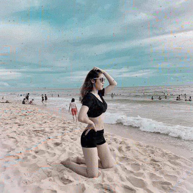 Bikini hai mảnh tay ngắn xoắn ngực + quần lưng cao siêu hot nhiều màu