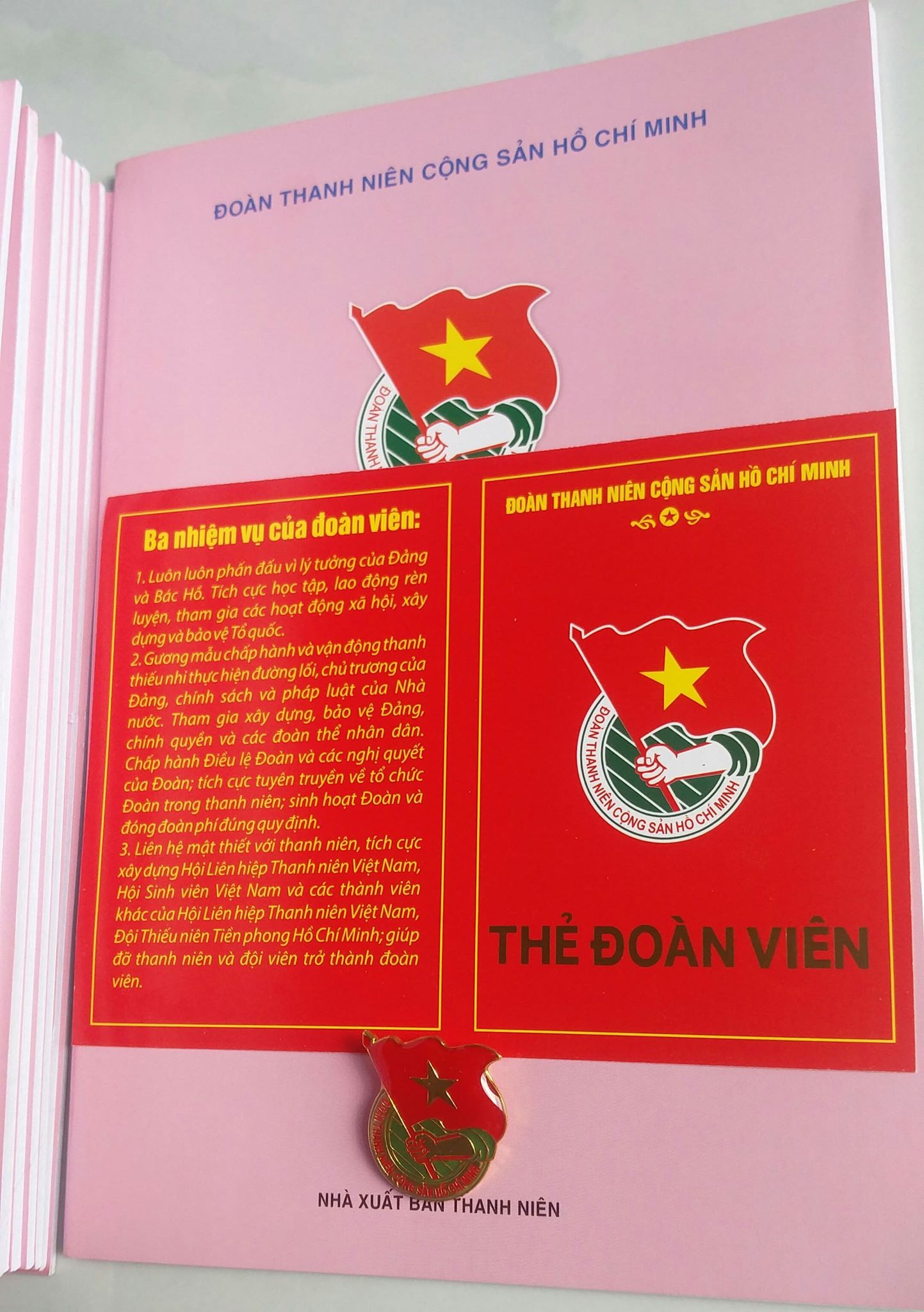 Combo bộ sổ đoàn thẻ đoàn huy hiệu đoàn
