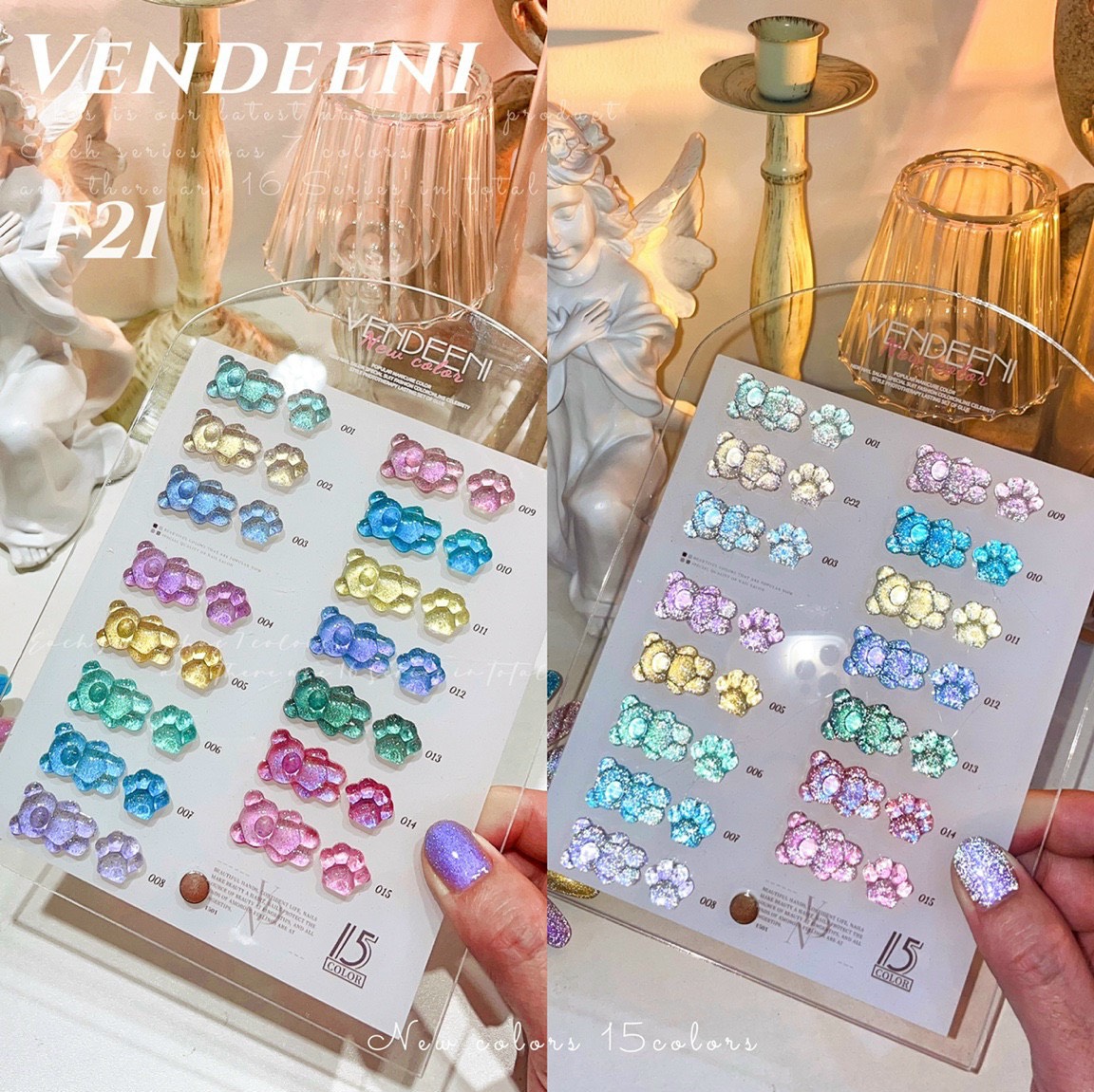 Sơn gel flash vendeeni set 15 màu mã F21