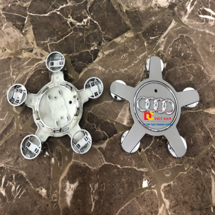 1 chiếc logo chụp mâm, lazang bánh xe ô tô, xe hơi Au.di đường kính 135mm A6Q5135 ( Màu Xám)