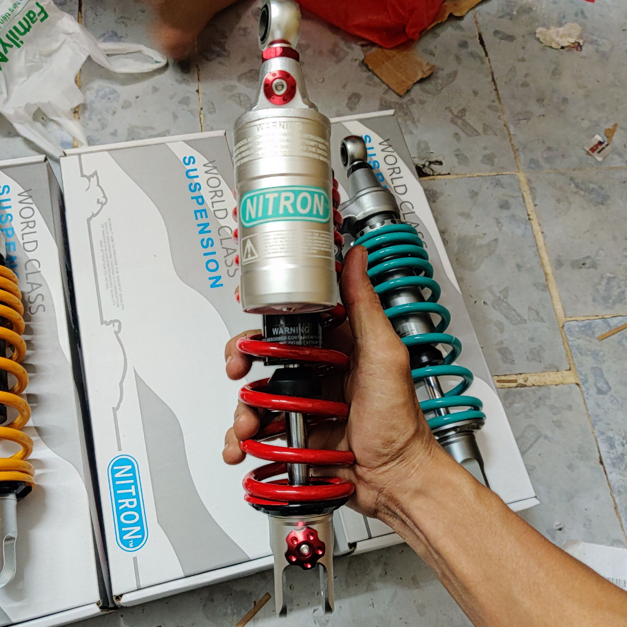 [HCM]phuộc nitron bình dầu 1 cây gắn vario mio click