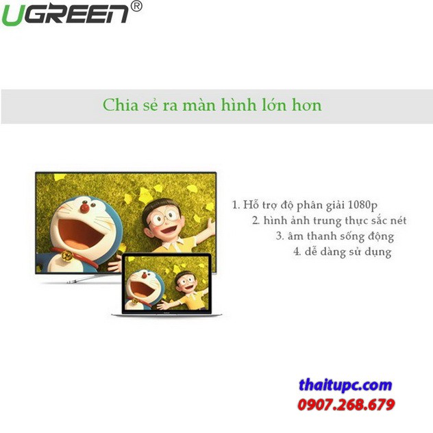 Cáp Chuyển Đổi Mini Displayport Sang VGA Cao Cấp Ugreen 10458