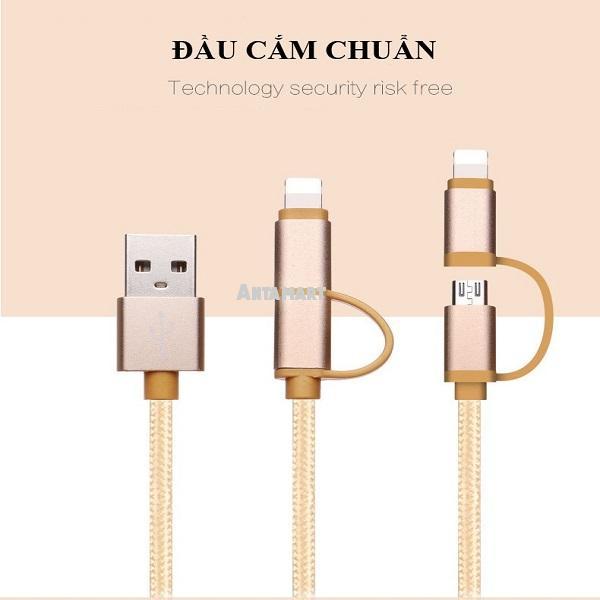 Cáp sạc 2 Đầu dây Dù Chất lượng Cao-Siêu bền