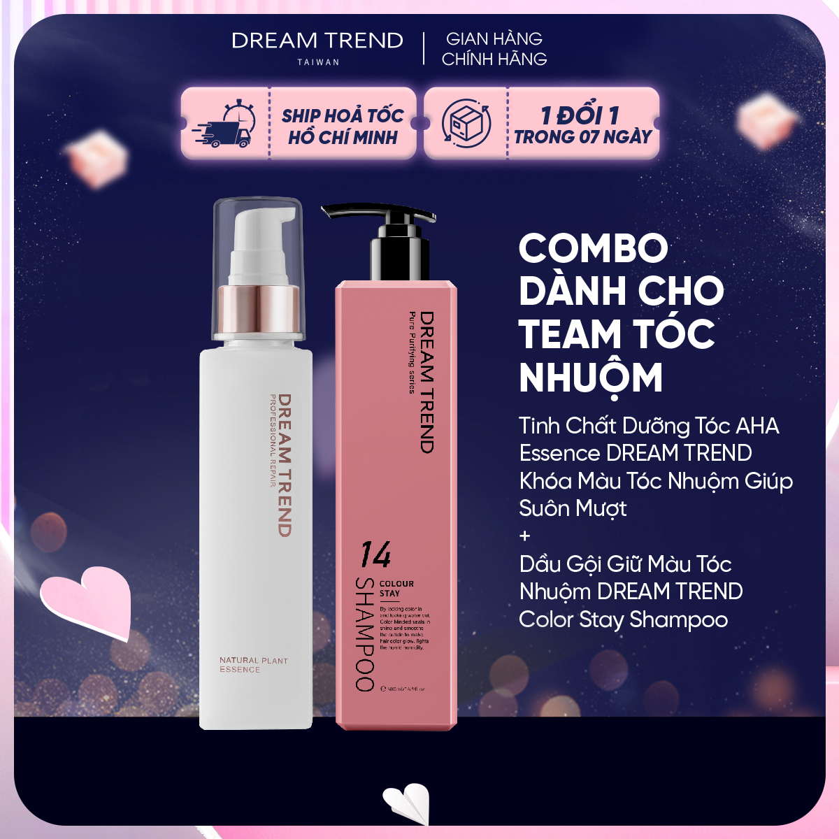 Combo Dưỡng tóc và dầu gội DREAM TREND Giữ Màu Tóc Nhuộm