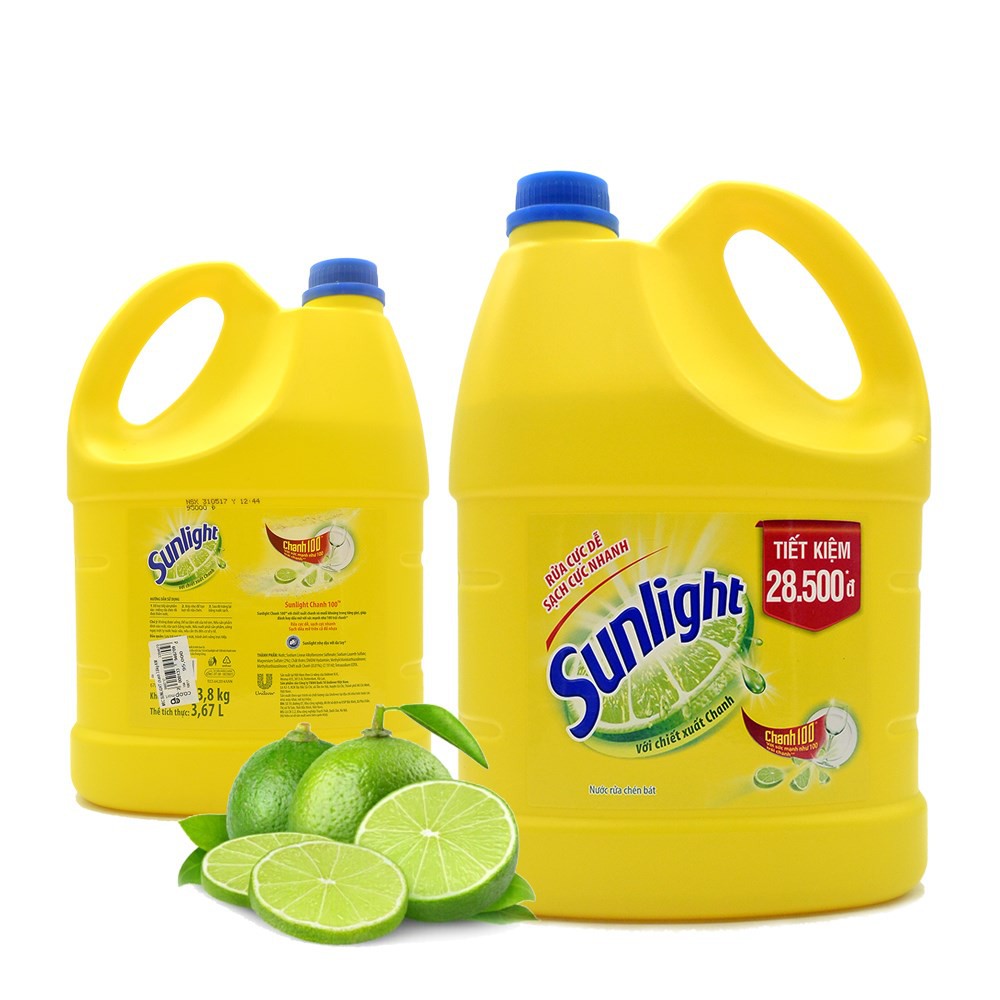 Nước rửa chén bát sunlight chanh 3,8kg/1 can