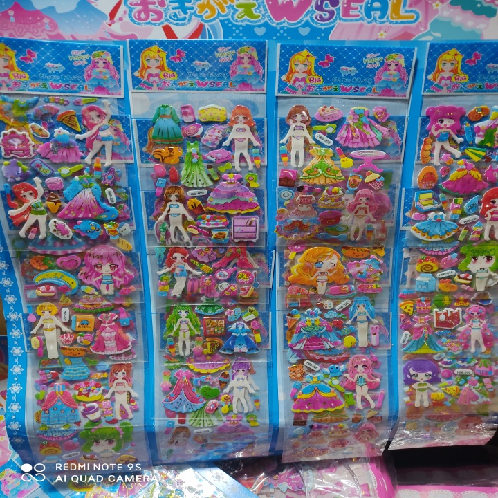 20 bộ sticker Nổi 3d hình dán công chúa thay đồ