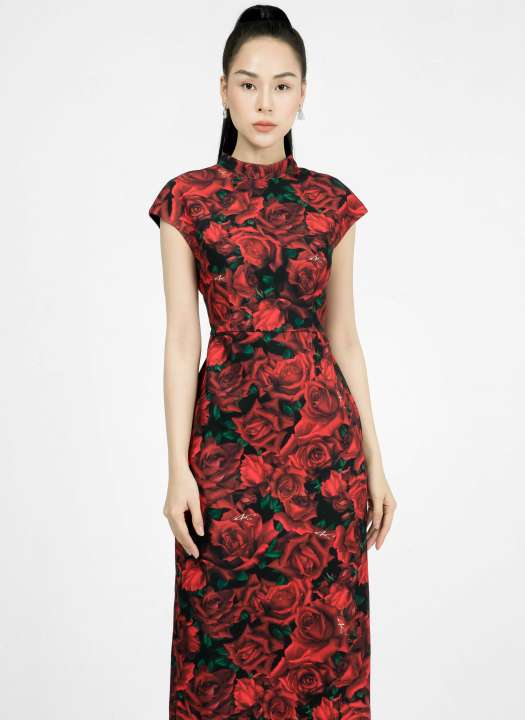 Đầm hoa hồng ngắn tay SIXDO – SIXDO >>> top1shop >>> lazada.vn