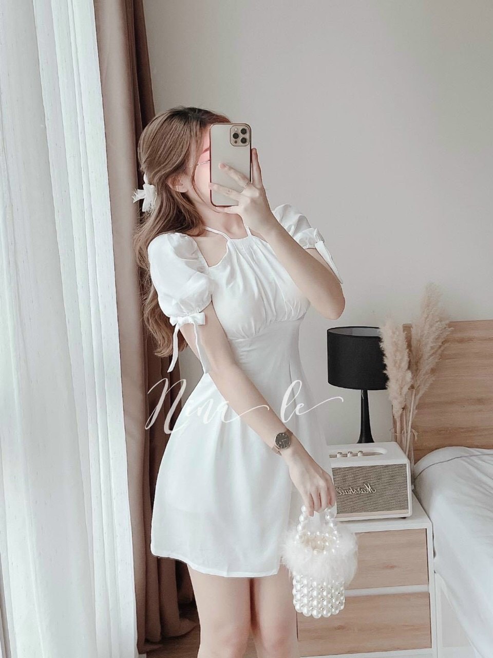 Đầm nữ, đầm cổ yếm xinh xắn (có mút)