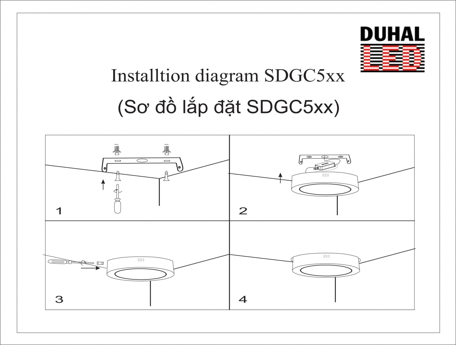 ĐÈN LED PANEL TRÒN NỔI DUHAL 12W (KDGC512)