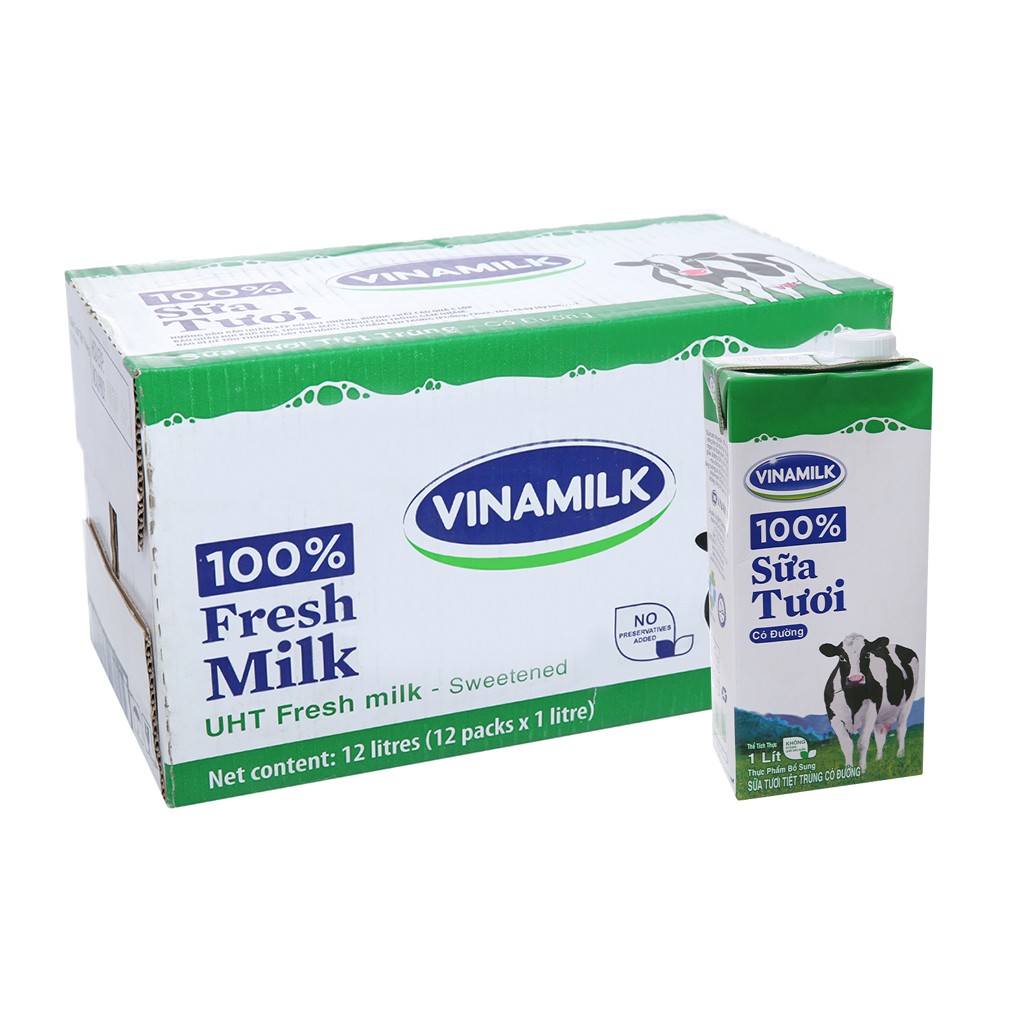 SỮA TƯƠI TIỆT TRÙNG VINAMILK 100%  HỘP 1L