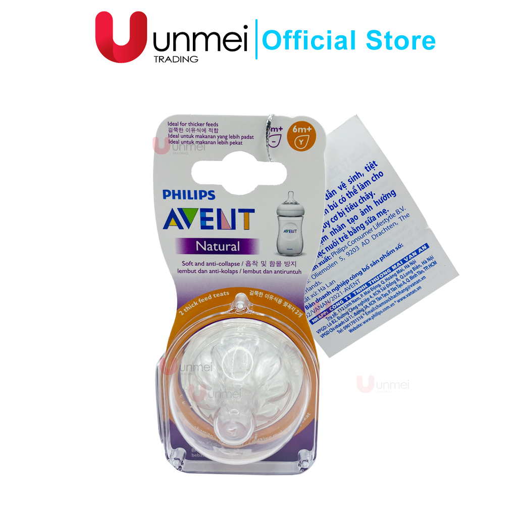 Núm ty chữ y - núm ty silicone philips avent cho trẻ từ 6 tháng 1 lỗ thức ăn đặc scf656/23