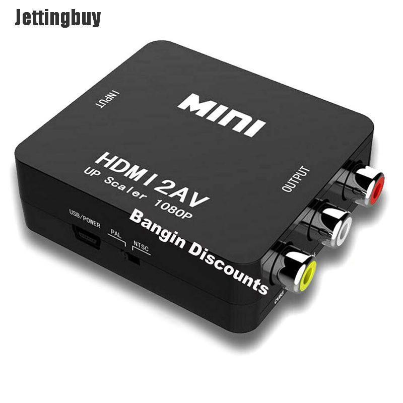Jettingbuy HDMI To RCA AV Adapter Converter Cable CVBS 3RCA 1080P Composite Video Audio