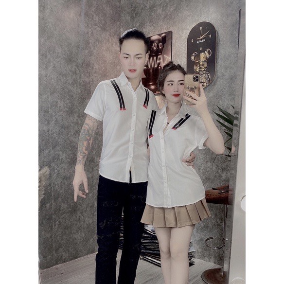Áo sơ mi hình khóa vai Chất sơ mi lụa cực chất tôn dáng
