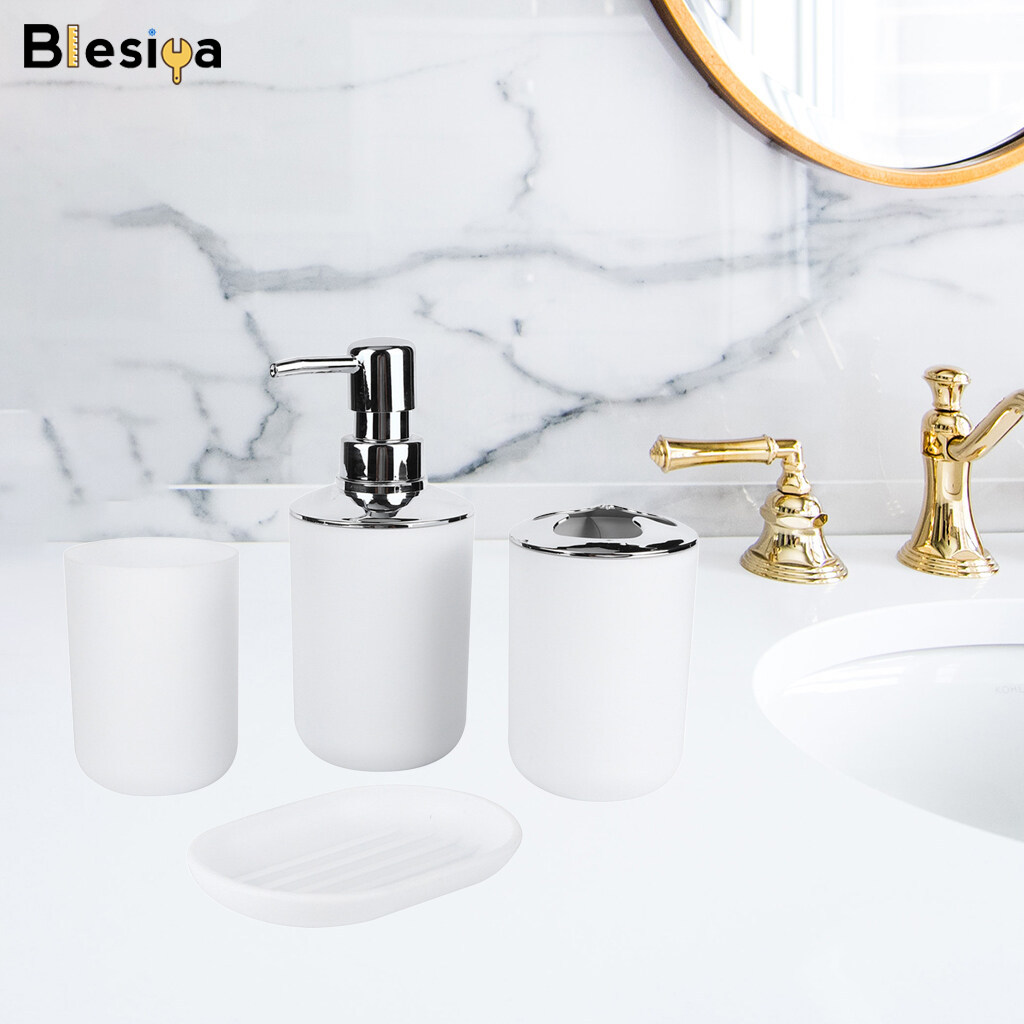 Blesiya Pack of 4 Pcs] Pieces Bathroom Accessories Set Decor Neat Tidy for Hotel