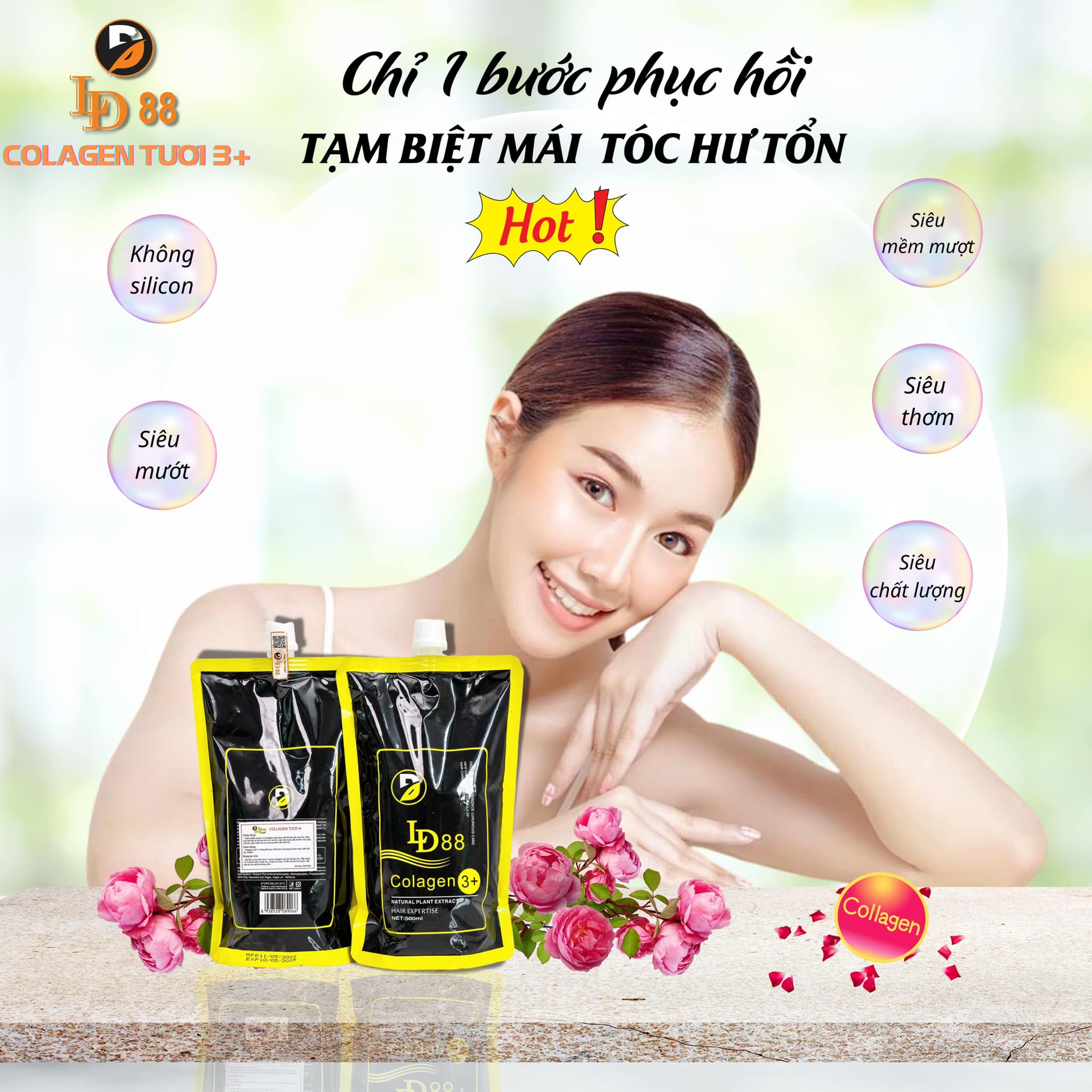 HẤP DẦU COLLAGEN TƯƠI X5 LD88 SIÊU ĐẶC PHỤC HỒI TÓC