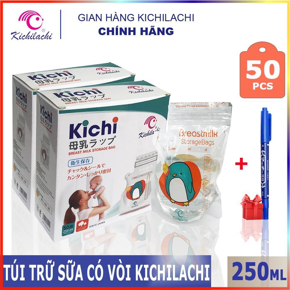 Hộp 50 túi trữ sữa Kichilachi 250ml nhật bản
