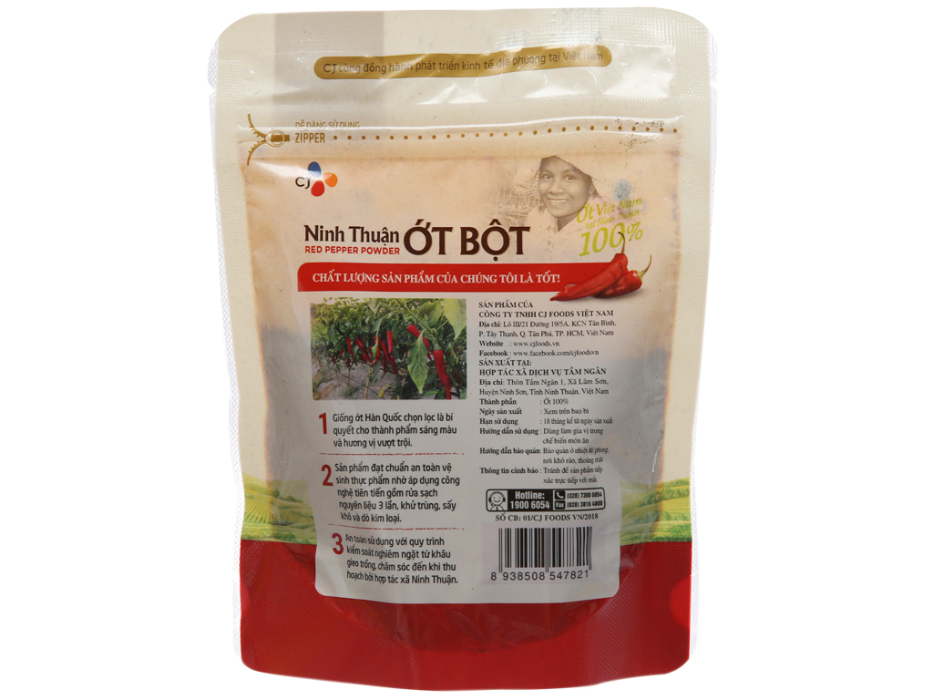 ỚT BỘT HÀN QUỐC CJ NINH THUẬN GÓI 100G