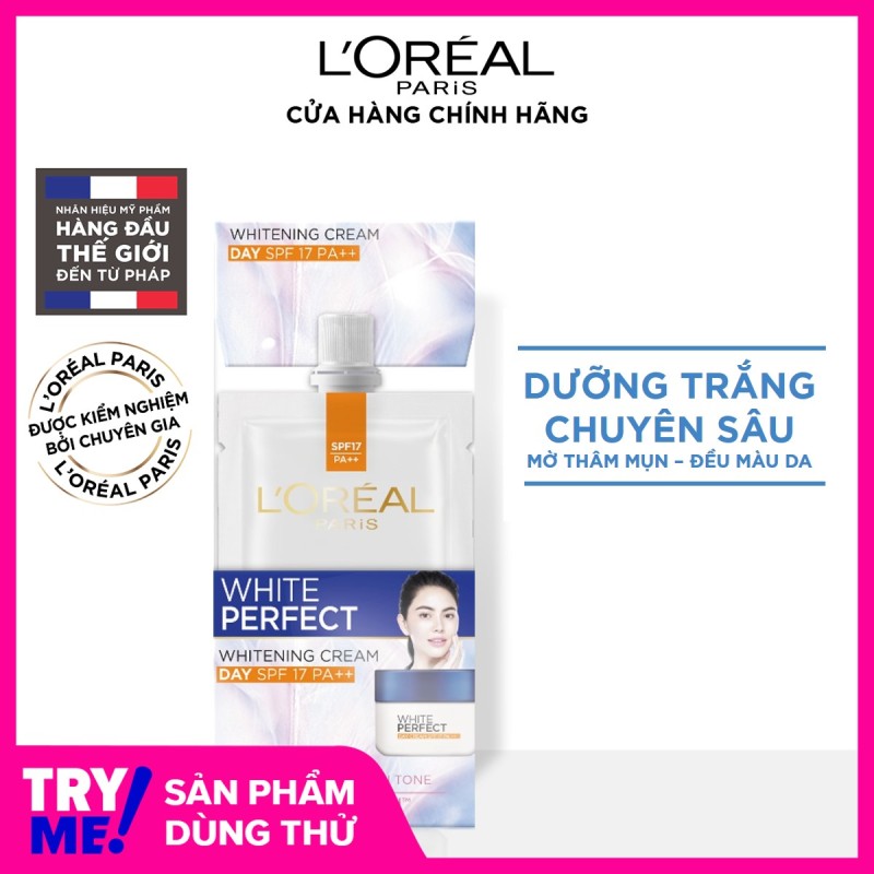 Kem dưỡng trắng da vitamin L’Oreal Paris White Perfect ban ngày SPF17 PA++ dạng gói 7ml