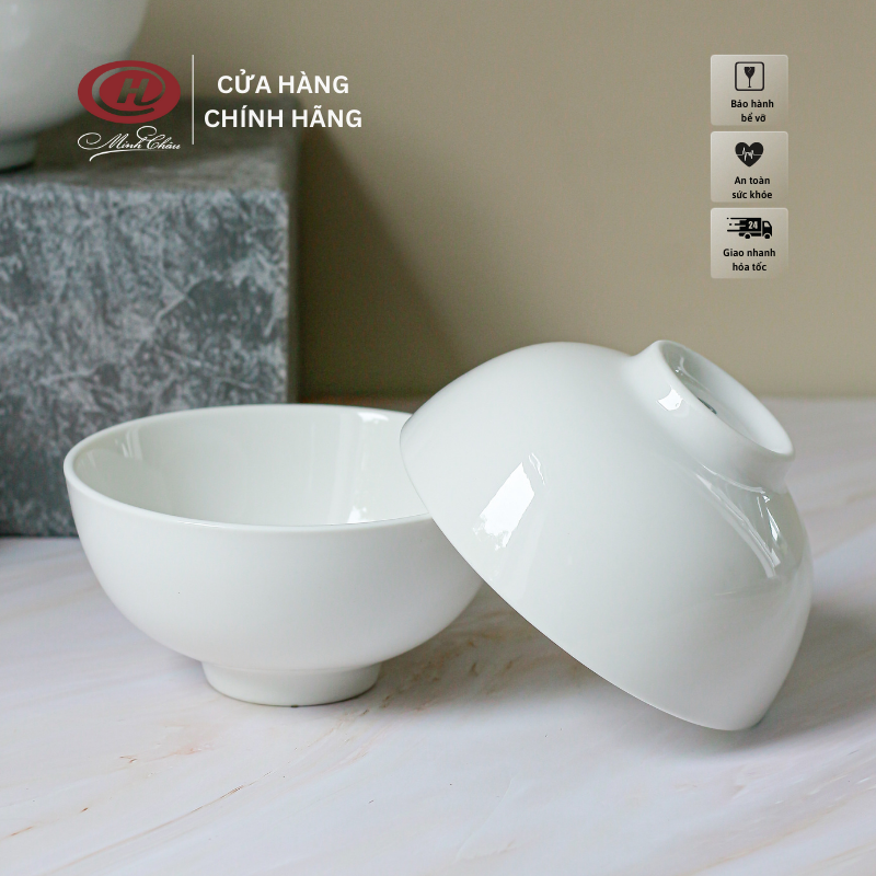 Bát Cơm Sứ 11cm Minh Châu - Trắng Trơn - C06