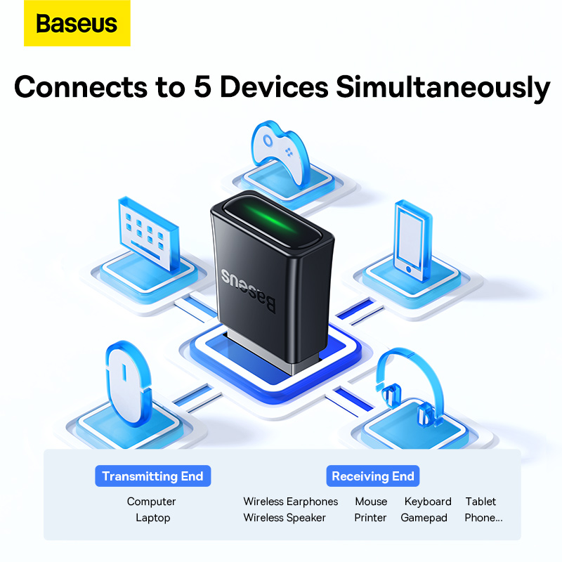 USB Bluetooth Baseus BA07 cho máy tính, laptop Windows
