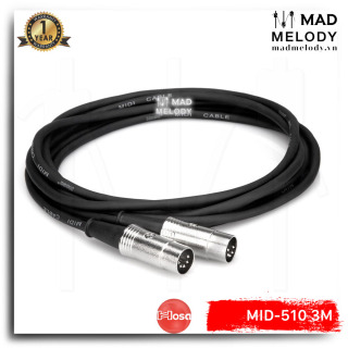 Hosa Pro MIDI Cable MID-510 (5-pin DIN - 5-pin DIN) (3m) [Dây cáp MIDI 5-pin đơn đầu kim loại, NEW] thumbnail