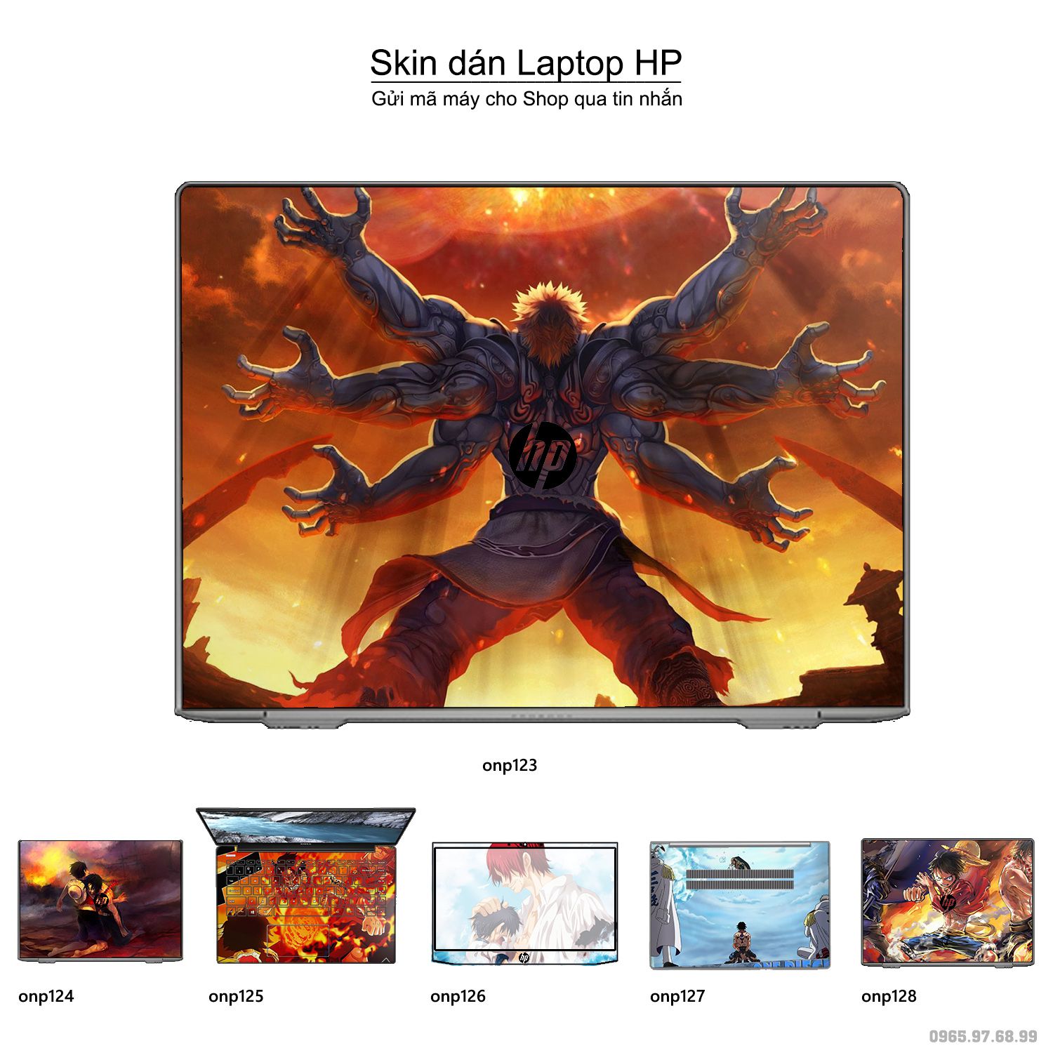 Decal Skin dán Laptop HP mẫu One Piece (inbox mã máy cho shop)