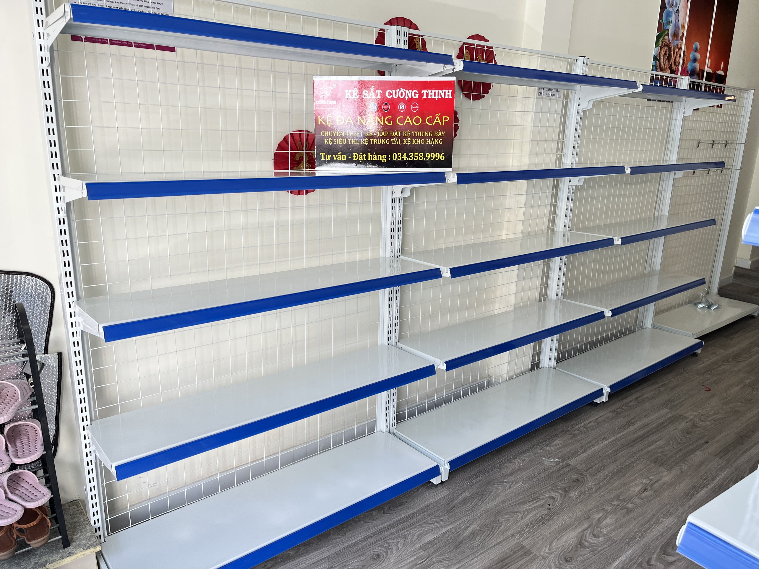 Kệ siêu thị đơn 5 tầng ( cao 1m8 x dài 1m2 x rộng 35cm) kệ siêu thị trưng bày