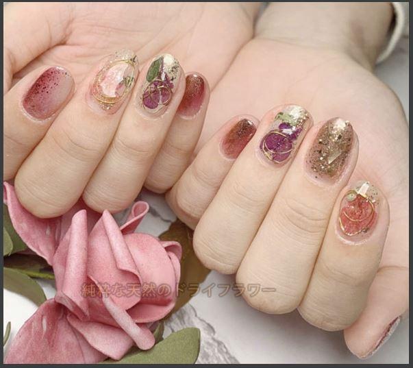 Set 12 màu hoa khô Nhật Bản trang trí móng