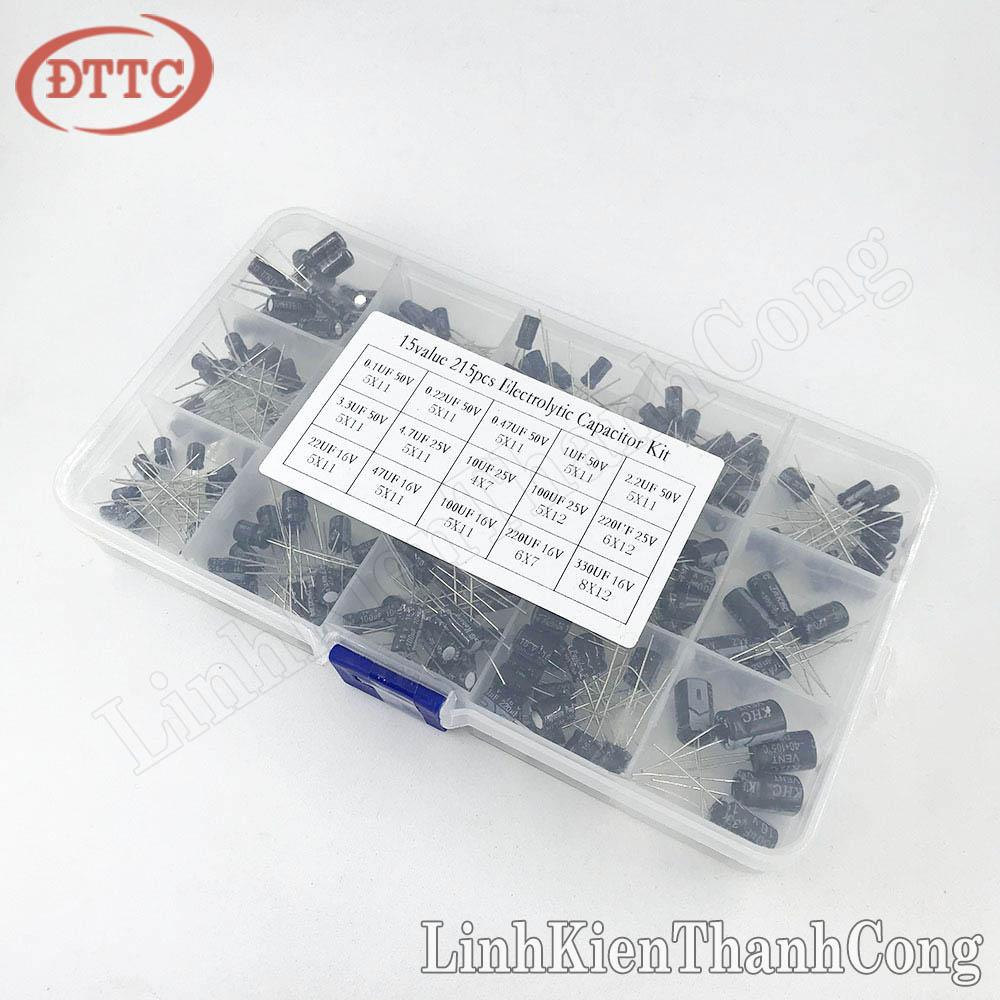 Combo 15 Loại Tụ Hóa 0.1uF - 330uF (215 cái)