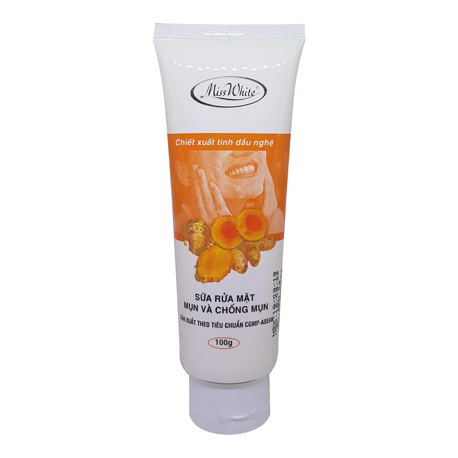 Sữa rửa mặt mụn và chống mụn miss white tigon 100g