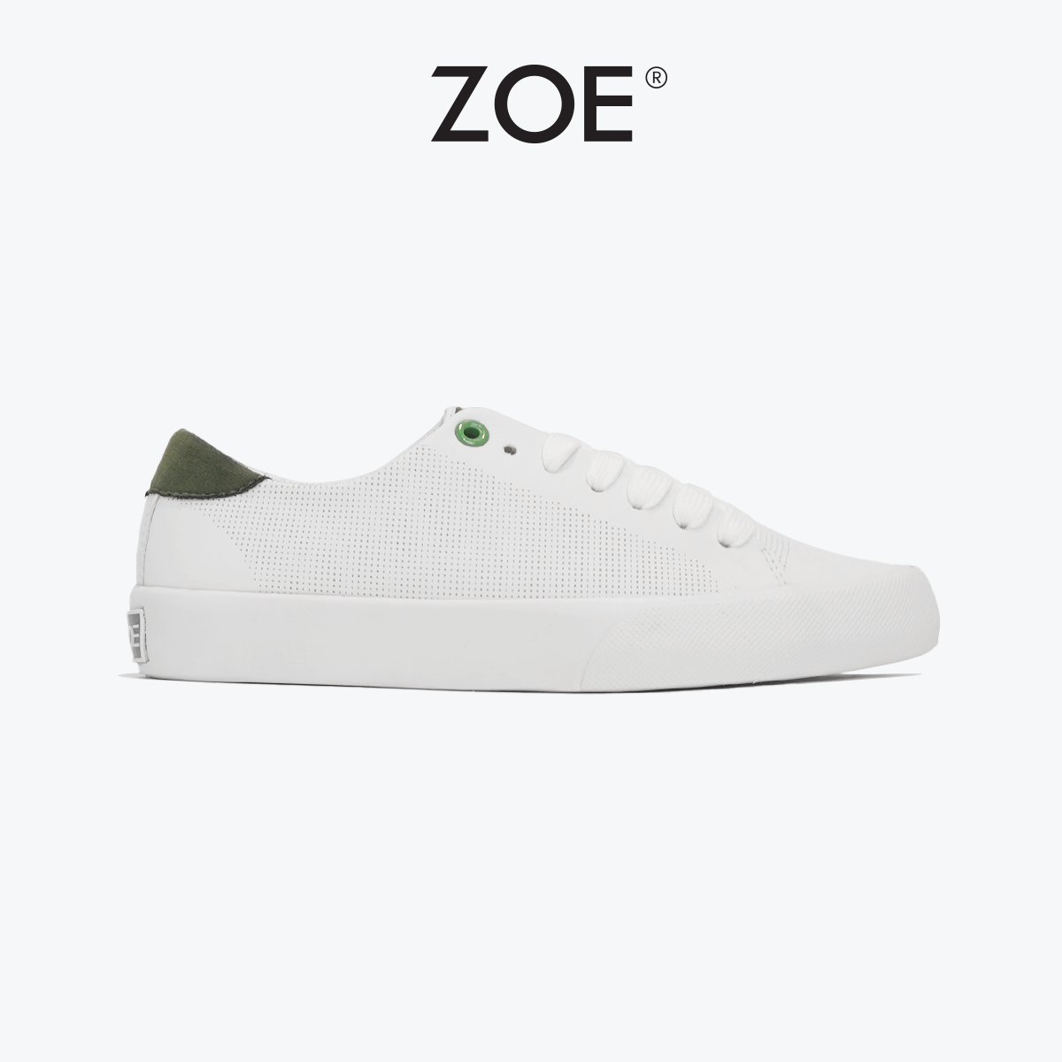 Giày Canvas Trắng Matcha ZOE (Giày Thể Thao Trắng MF Xanh - SK012) | Zoe Official