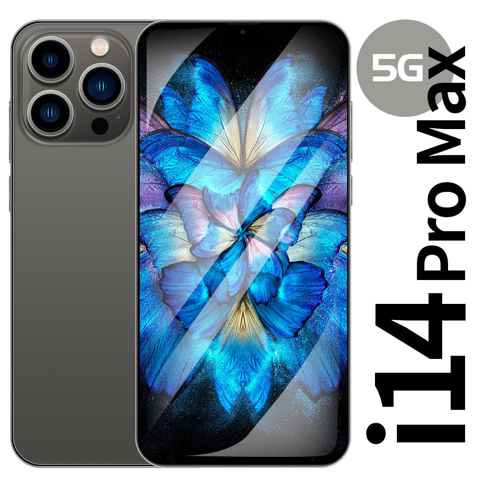 Free shipping i14 pro max gaming 7.3 inch full hd dual screen memory 1 gb + 1 t dual sim card hd 50 + 108 mp 6000 mah android battery cheap gaming touch screen