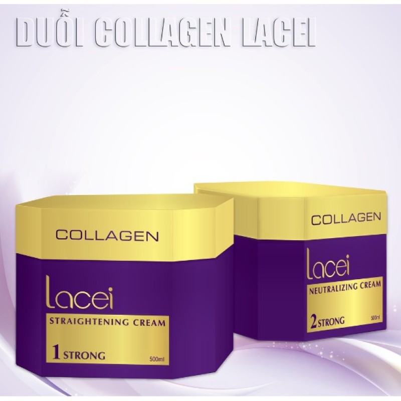 Thuốc duỗi tóc Collagen Lacei cao cấp siêu bóng mềm 500mlx2 giá rẻ