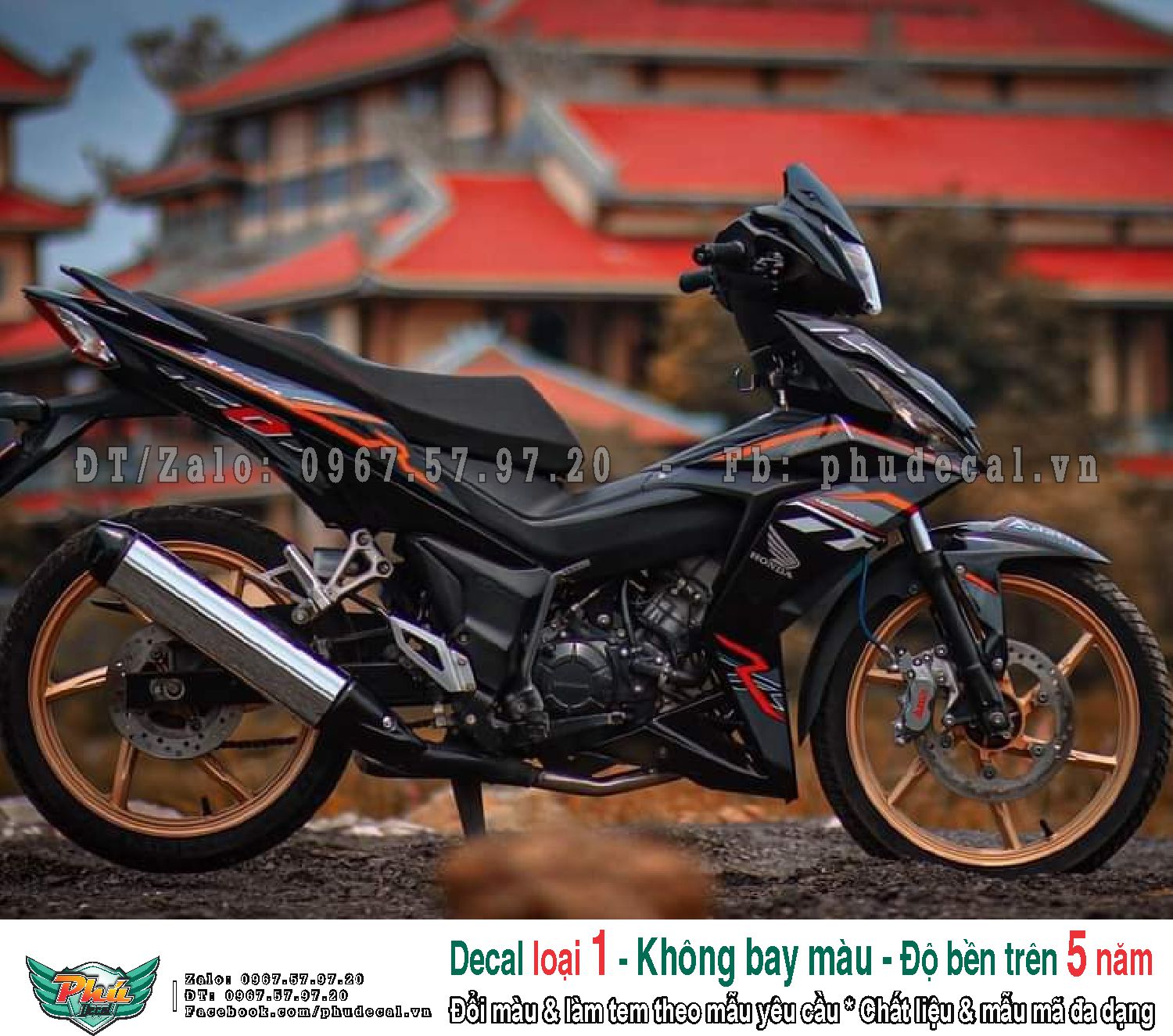 Tem rời Winner Rs Cam đen nhám