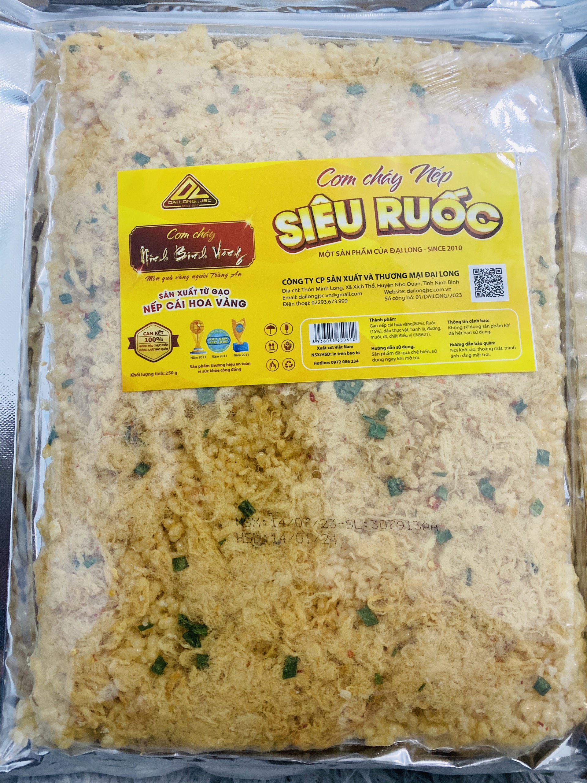 Cơm cháy nếp siêu ruốc Ninh Bình Vàng 250 g, Đặc sản Ninh Bình.
