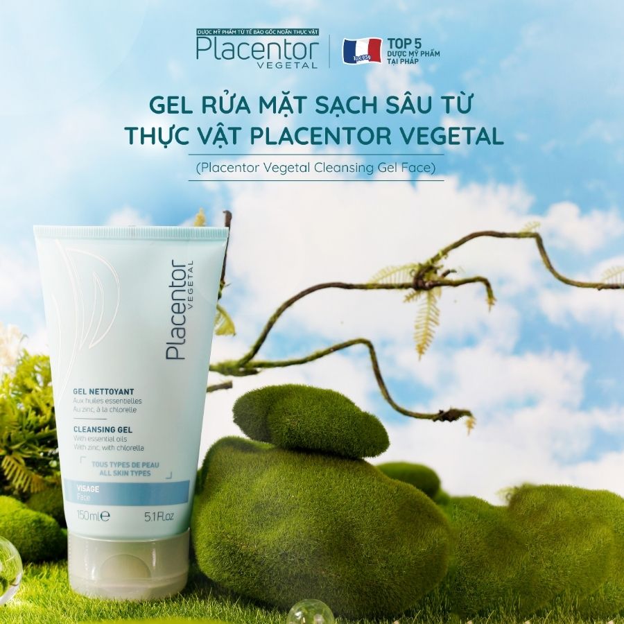 Gel rửa mặt sạch sâu dành cho mọi loại da từ thực vật Placentor Cleansing Gel Face
