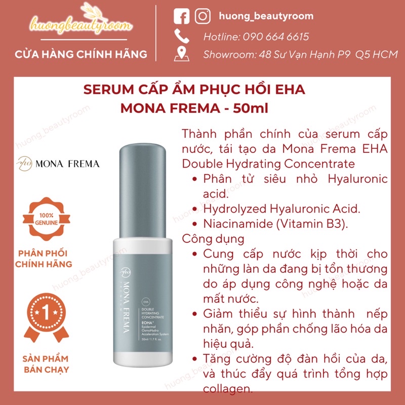 Serum tinh chất cấp nước cấp ẩm phục hồi EHA Mona Frema 50ml