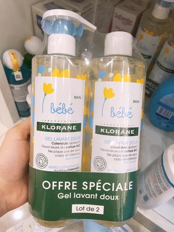 Sữa tắm gội 2 in 1 Klorane bebe Pháp (mẫu mới)