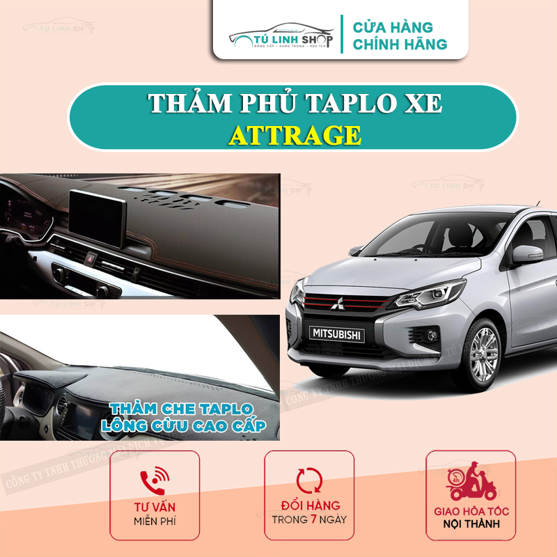 Thảm taplo Attrage chính hãng MINCAR hoặc bằng lông Cừu 3 lớp và Da Cacbon