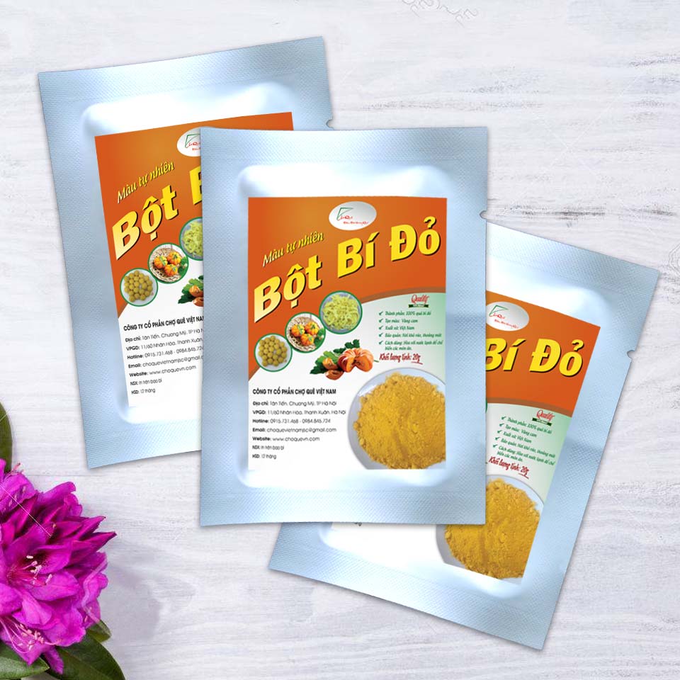Bột Bí Đỏ Nguyên Chất 20g Chợ Quê