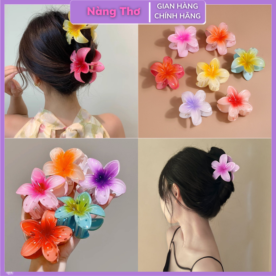 Kẹp Tóc Hoa Sứ Nhiều Màu Sắc Thời Trang Đi Biển Phong Cách Hàn Quốc