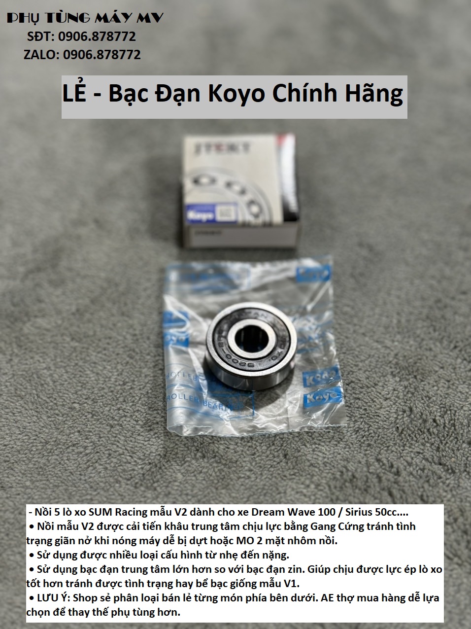 Nồi sum v2 dream wave 5 lò xo dành cho xe dream wave 100
