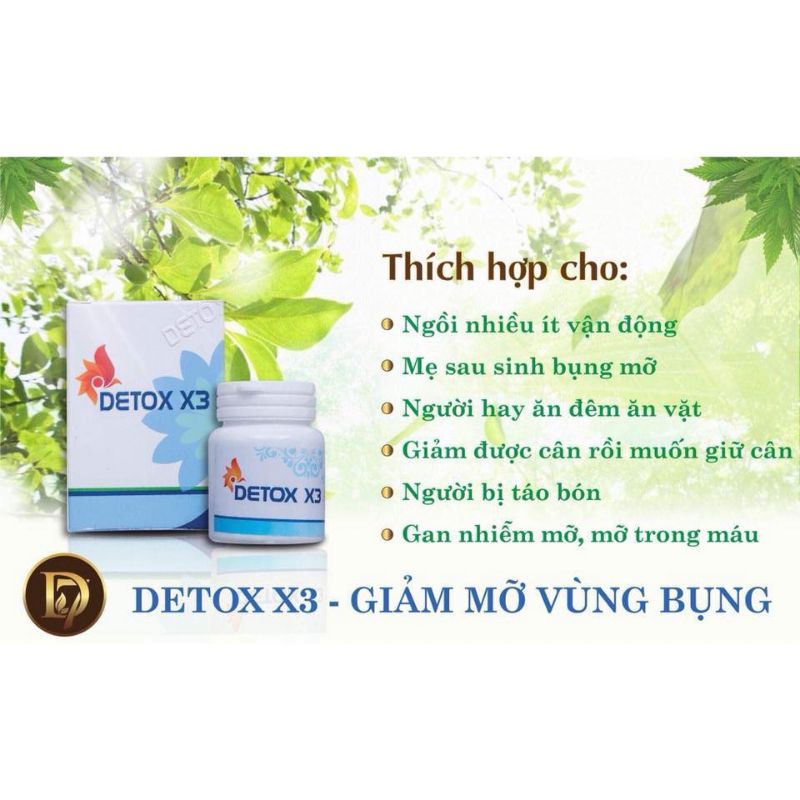 Giảm cân Detox X3 giảm mỡ bụng cấp tốc hiệu quả