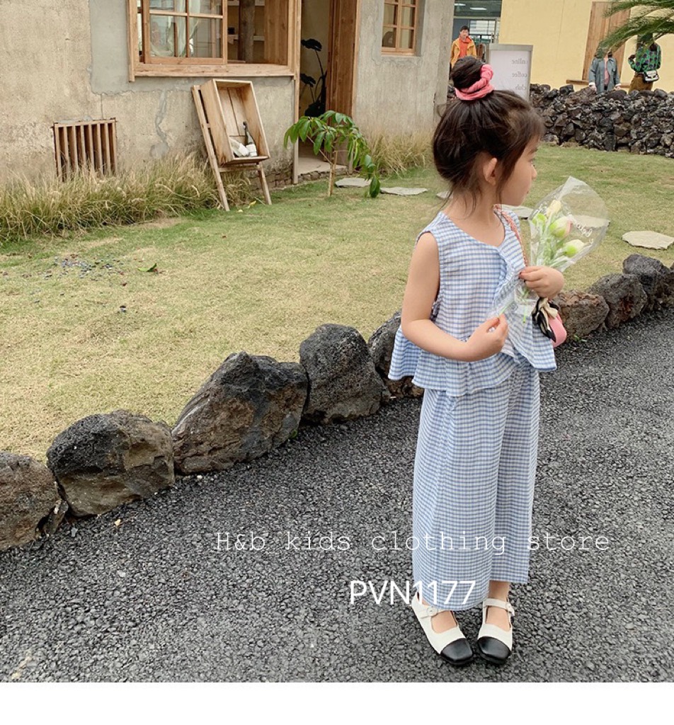 Set đũi bé gái áo vạt chéo style Hàn Quốc