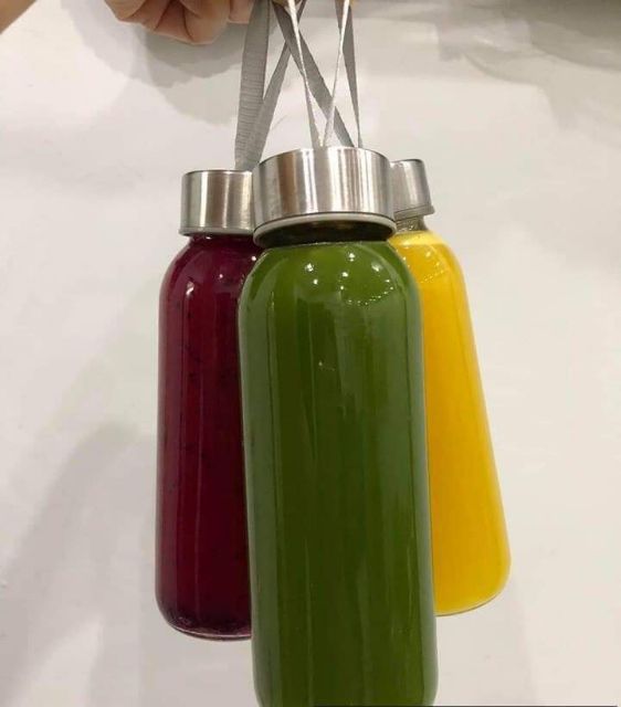 Sét 5 Bình Thủy Tinh Đựng Nước Detox 500Ml