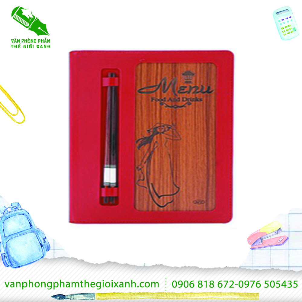 Bìa 10 lá menu gỗ cao cấp 2031