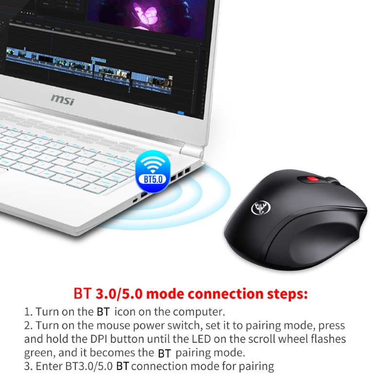Chuột Không Dây Bluetooth 5.0 Chống ồn T67 siêu nhẹ