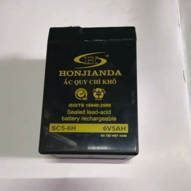 Bình ắc quy cho quạt sạc Honjianda 6v 5ah