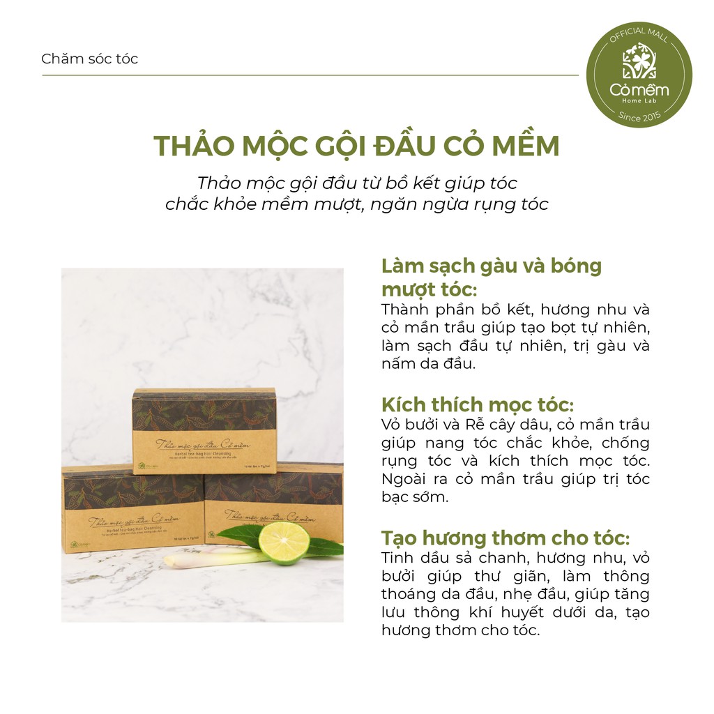 Combo 5 Hộp Thảo Mộc Gội Đầu Cỏ Mềm