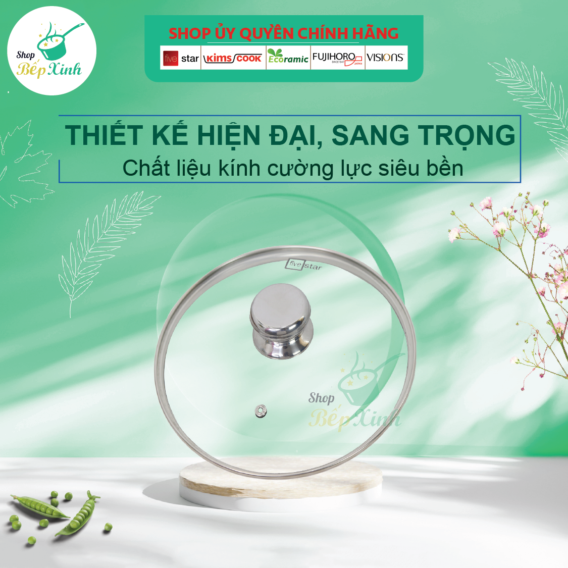 Nắp kính cường lực FiveStar dùng cho chảo , nồi , nồi hấp , quánh , lẩu ( 16cm / 20cm /22cm /24cm / 26cm / 28cm / 30cm / 32cm )